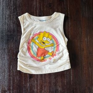Old Navy Cream Tank Top with Lisa Simpson